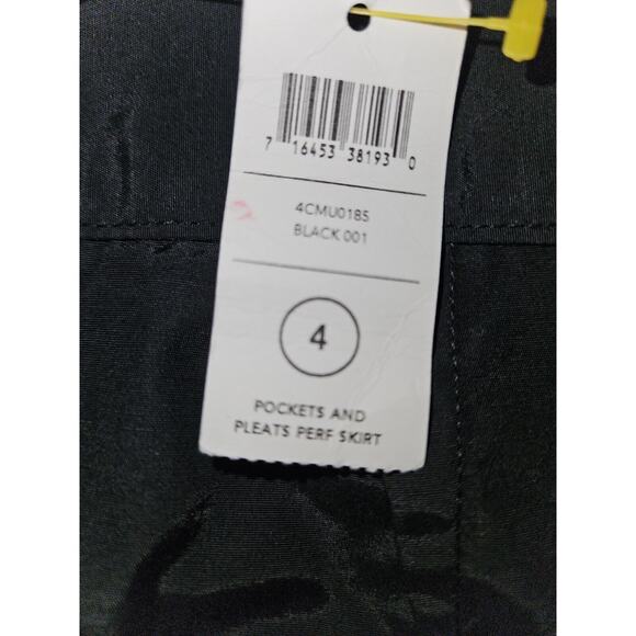 NWT! Kate Spade Saturday Black Mini Skirt Sz4 Pockets & Pleats Perforated Cotton - Picture 8 of 10